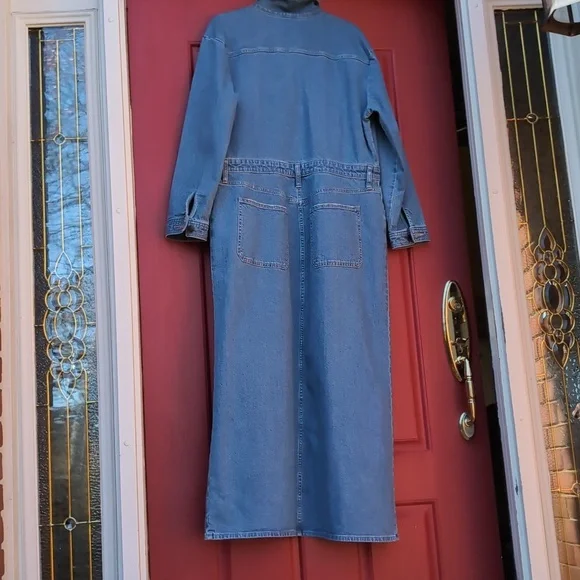 NWT - Blue Long Sleeve Denim Dress/Duster - Picture 7 of 11